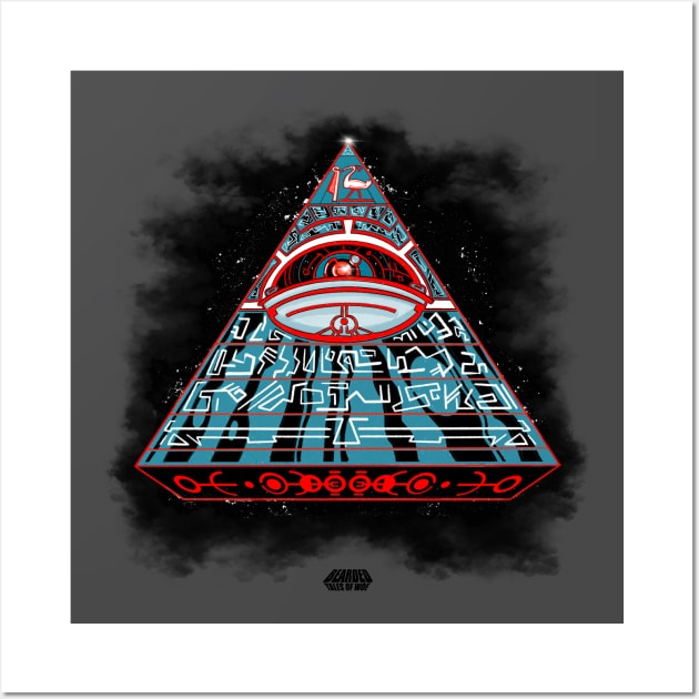 Pyramid Alien Invader Wall Art by Bearded Tales Of Woe